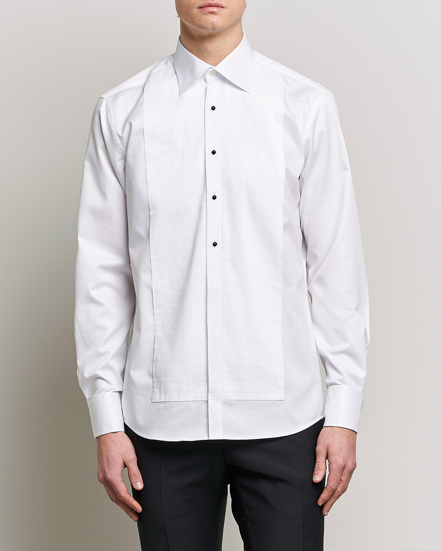 Herr |  | Stenströms | Fitted Body Open Smoking Shirt White