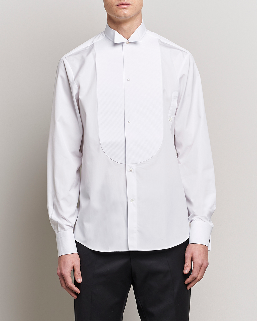 Herr | Smokingskjortor | Stenströms | Fitted Body Stand Up Collar Evening Shirt White
