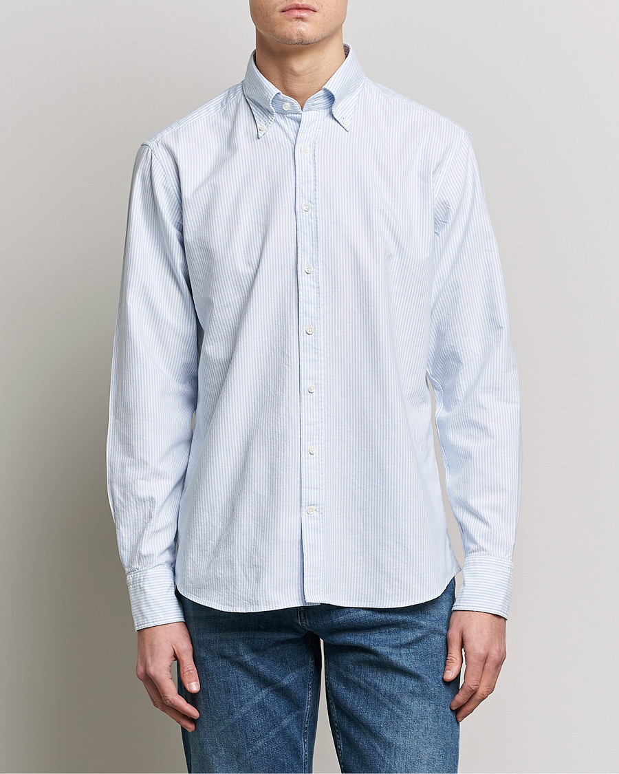 Herr |  | Stenströms | Fitted Body Oxford Shirt Blue/White