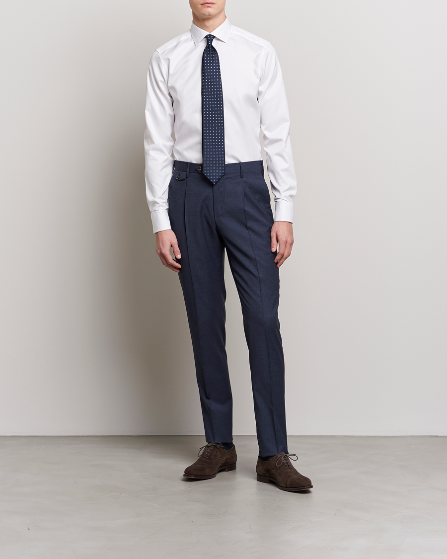 Herr | Skjortor | Stenströms | Superslim Double Cuff Cotton Shirt White