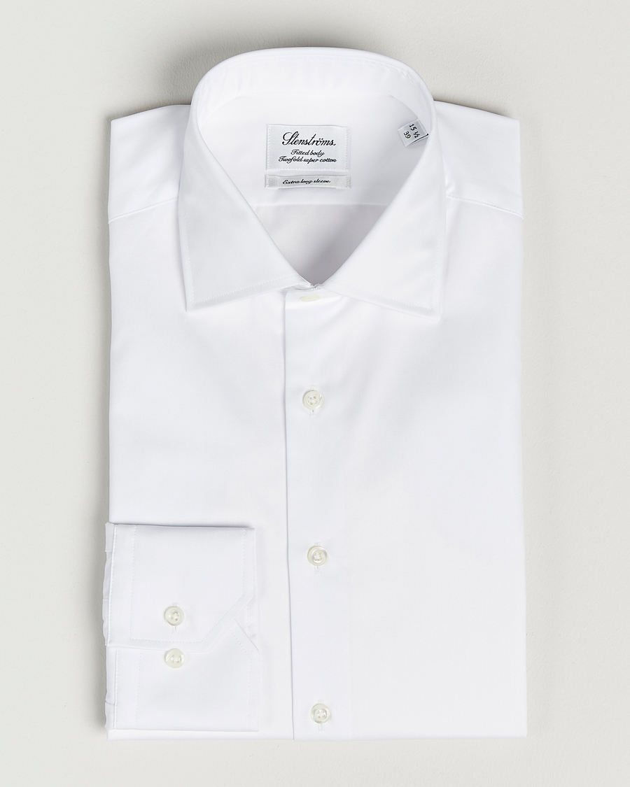 Herr |  | Stenströms | Fitted Body X-Long Sleeve Shirt White