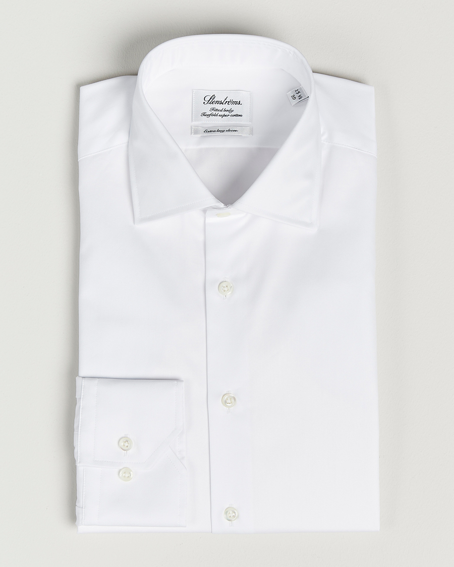 Herr | Skjortor | Stenströms | Fitted Body X-Long Sleeve Shirt White