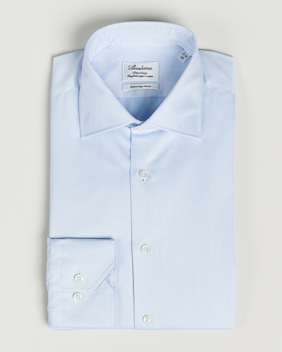 Herr |  | Stenströms | Fitted Body X-Long Sleeve Shirt Light Blue