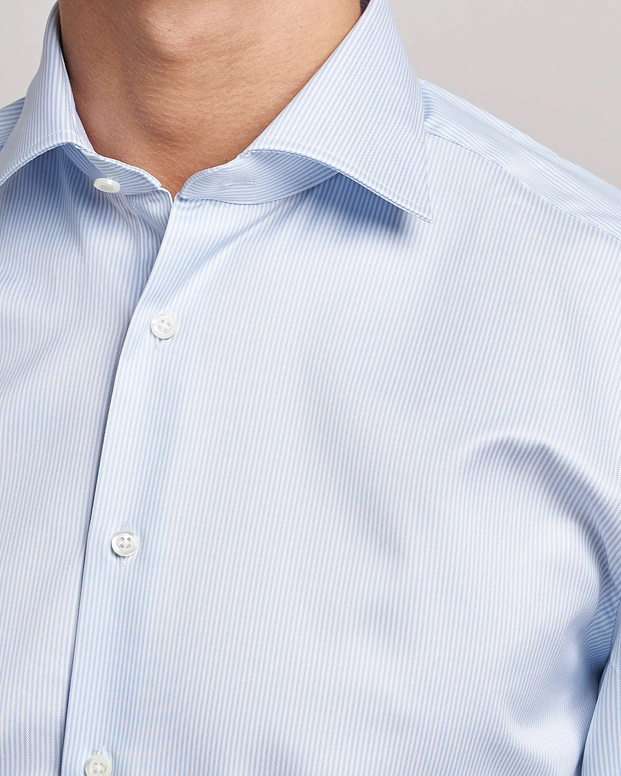 Herr | Skjortor | Stenströms | Fitted Body X-Long Sleeve Shirt White/Blue