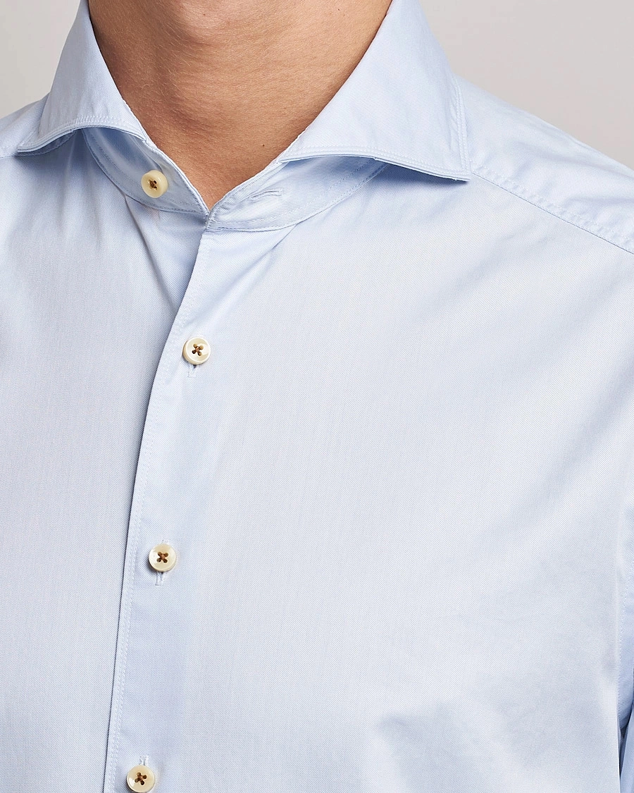 Herr | Skjortor | Stenströms | Slimline X-Long Sleeve Washed Cotton Shirt Light Blue