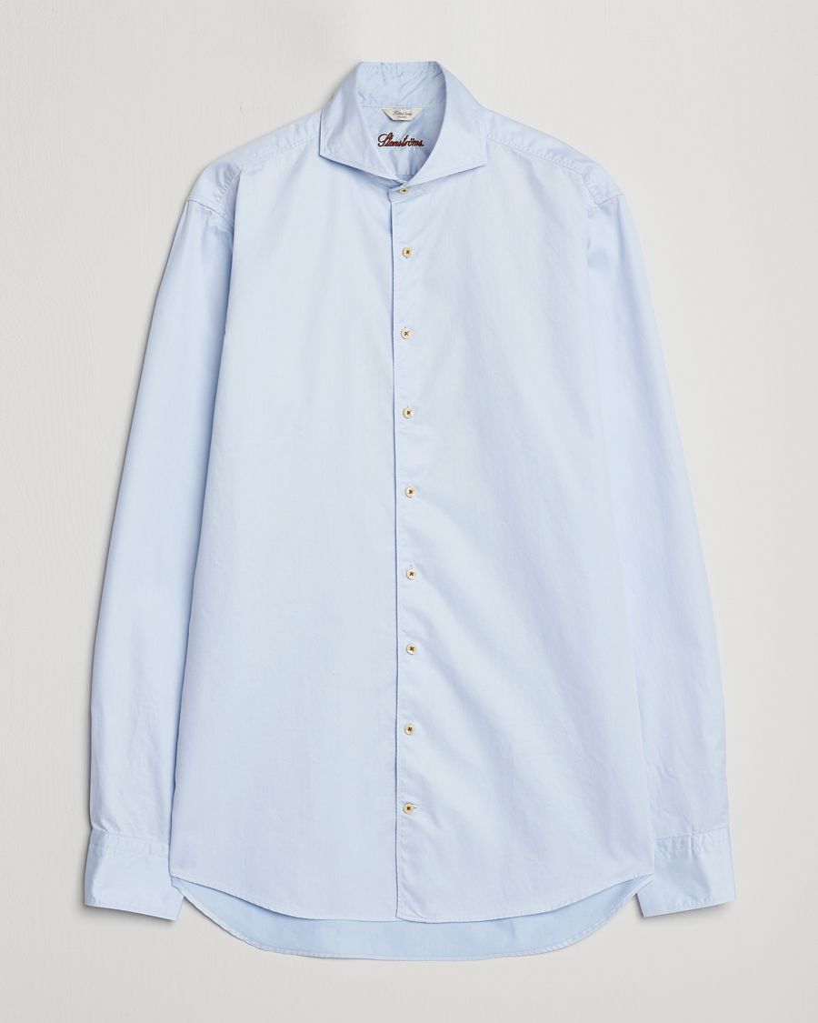 Herr | Skjortor | Stenströms | Fitted Body X-Long Sleeve Washed Shirt Light Blue