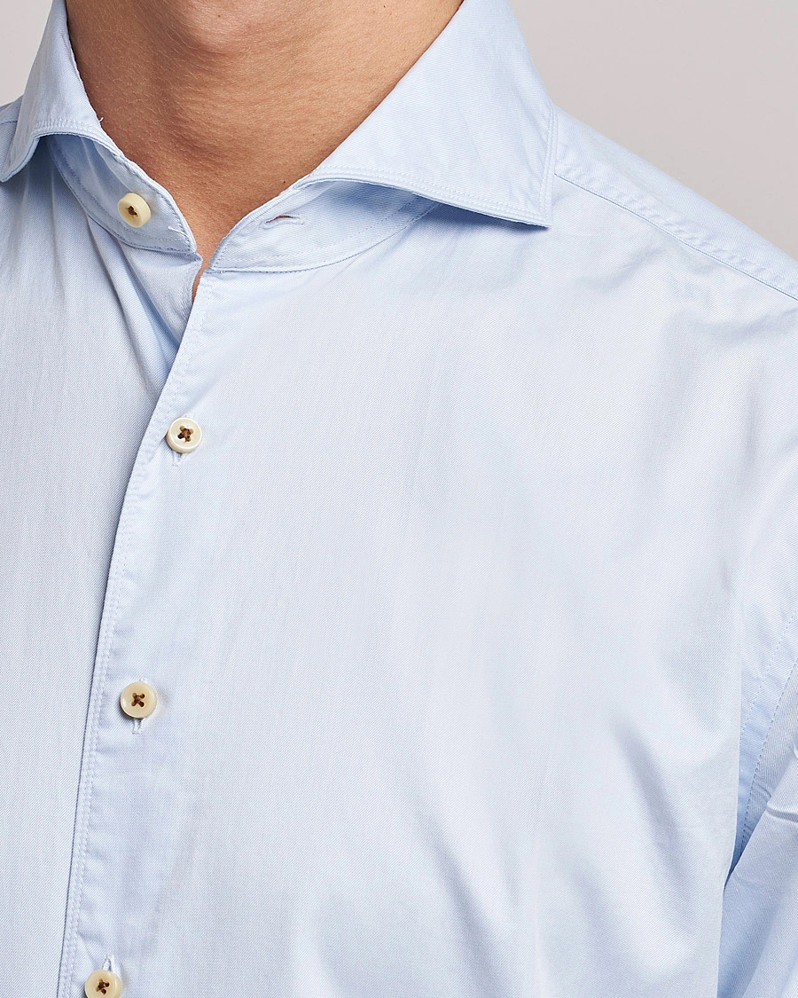 Herr | Skjortor | Stenströms | Fitted Body X-Long Sleeve Washed Shirt Light Blue
