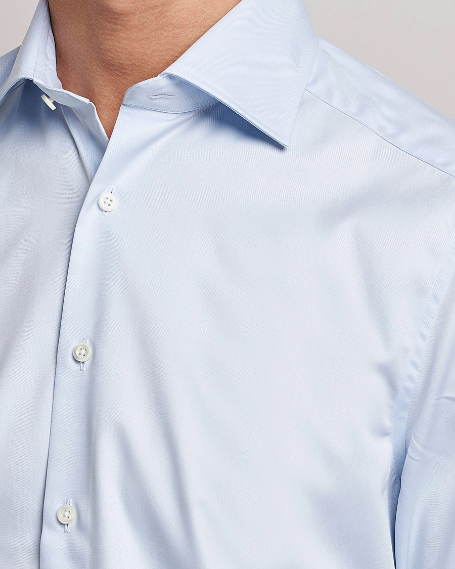 Herr | Skjortor | Stenströms | Slimline X-Long Sleeve Double Cuff Shirt Light Blue