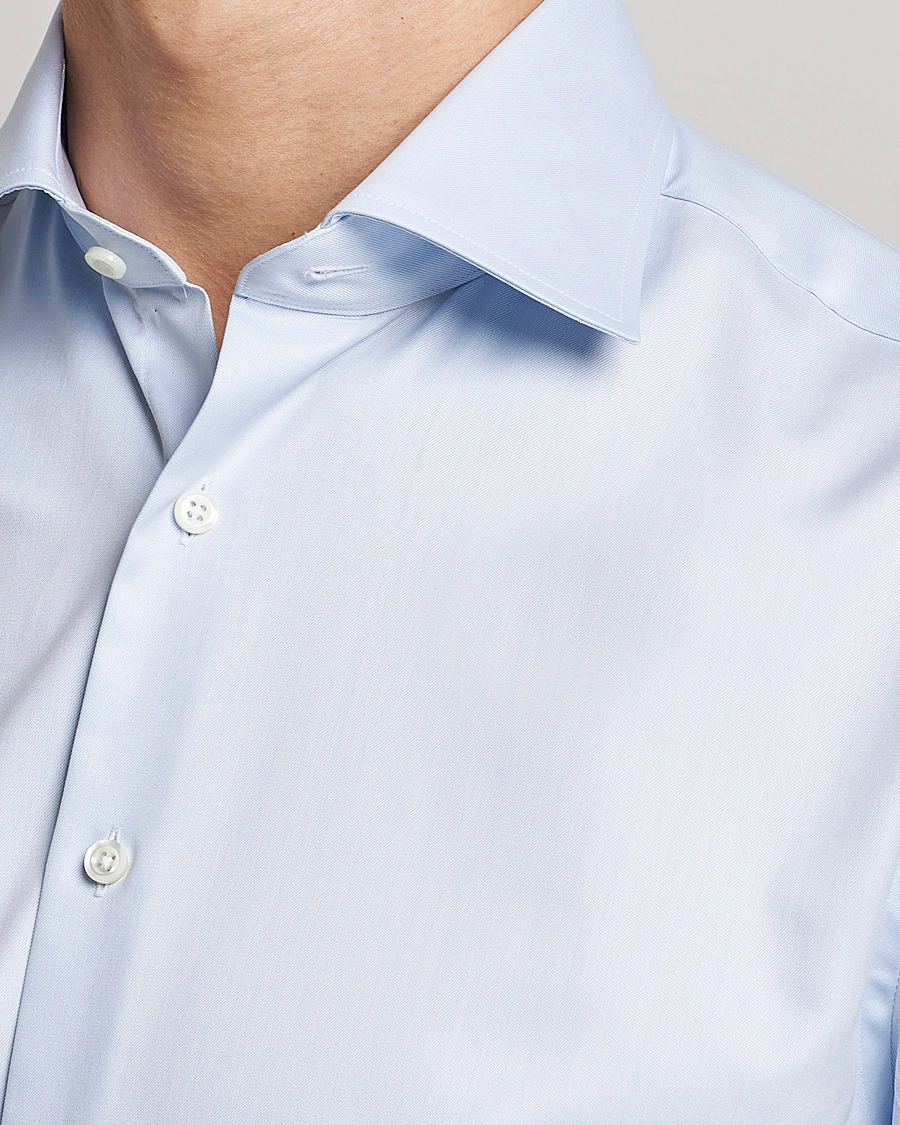 Herr | Businesskjortor | Stenströms | Fitted Body X-Long Sleeve Double Cuff Shirt Light Blue