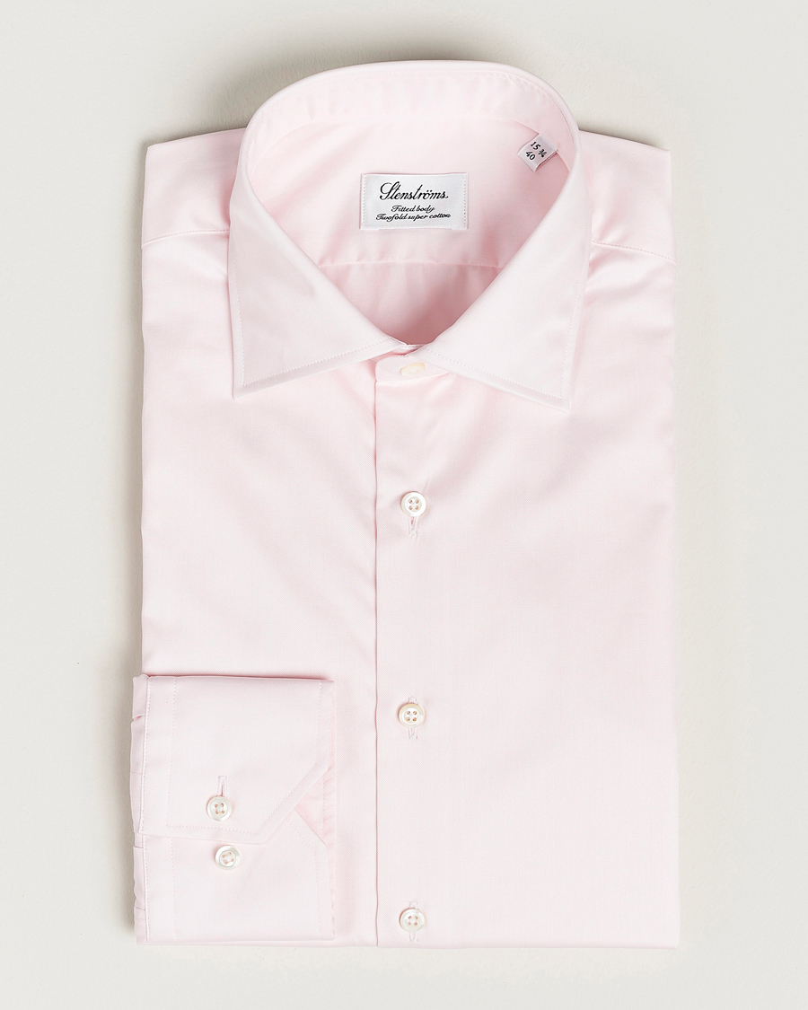 Herr | Skjortor | Stenströms | Fitted Body Cut Away Shirt Pink