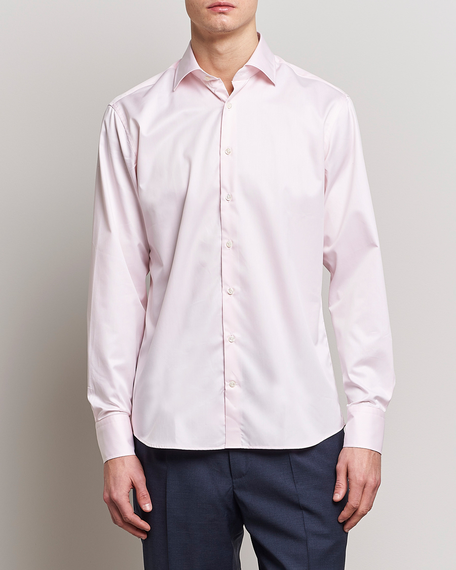 Herr | Businesskjortor | Stenströms | Fitted Body Cut Away Shirt Pink