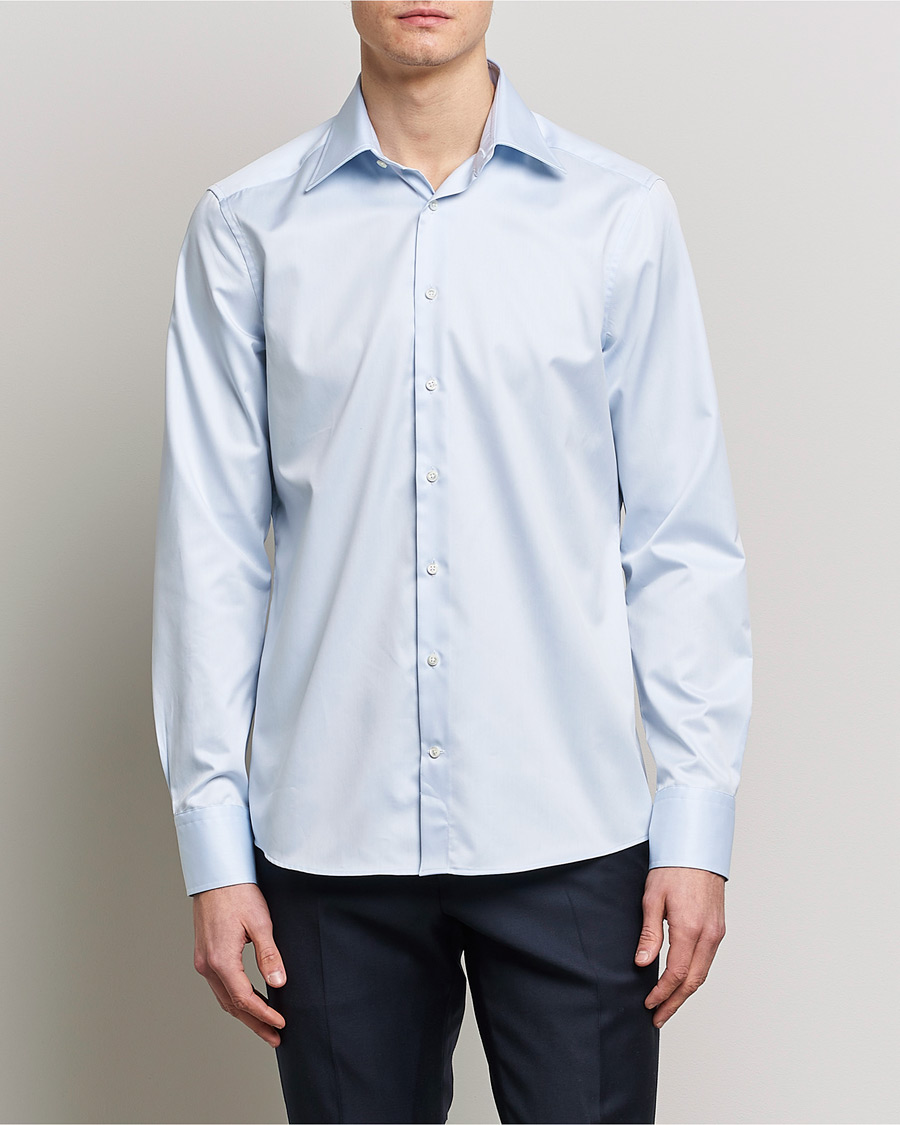 Herr | Skjortor | Stenströms | Slimline Kent Collar Shirt Light Blue