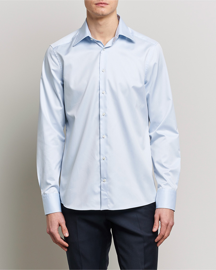 Herr |  | Stenströms | Slimline Kent Collar Shirt Light Blue