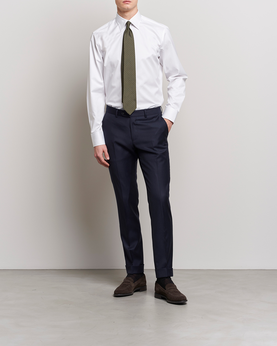 Herr | Businesskjortor | Stenströms | Fitted Body Kent Collar Shirt White