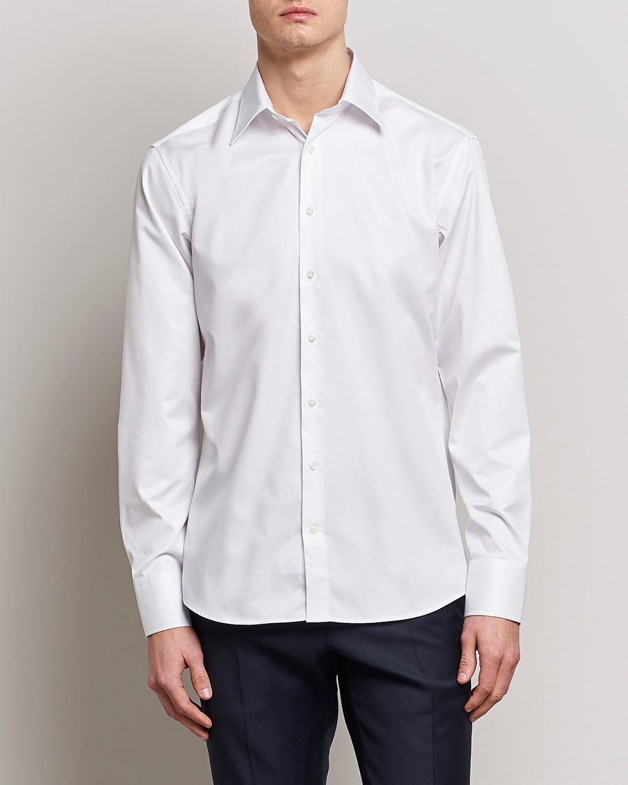 Herr | Formella | Stenströms | Fitted Body Kent Collar Shirt White