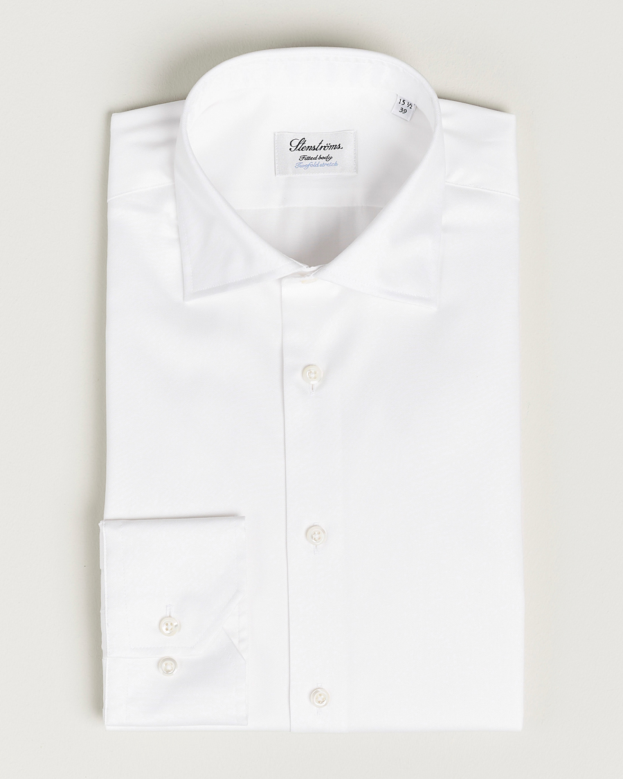 Herr |  | Stenströms | Slimline Twofold Stretch Shirt White