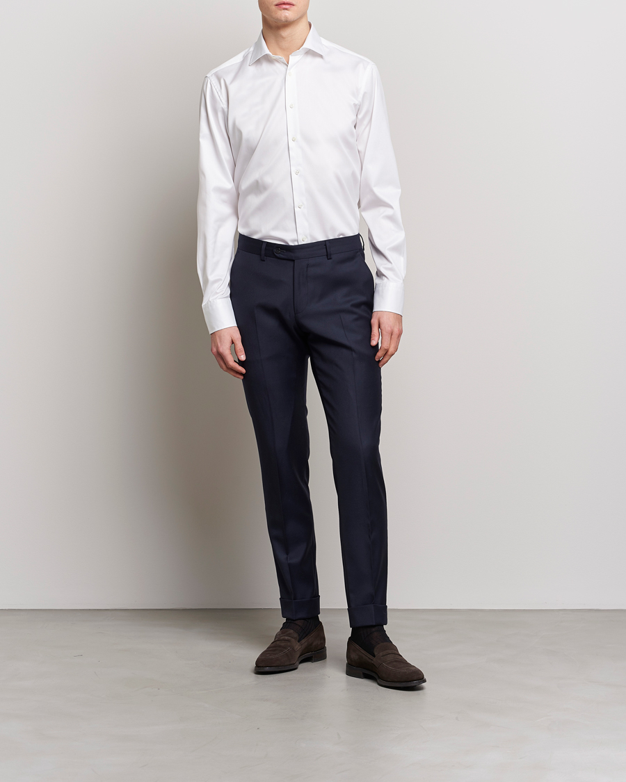 Herr | Businesskjortor | Stenströms | Slimline Twofold Stretch Shirt White