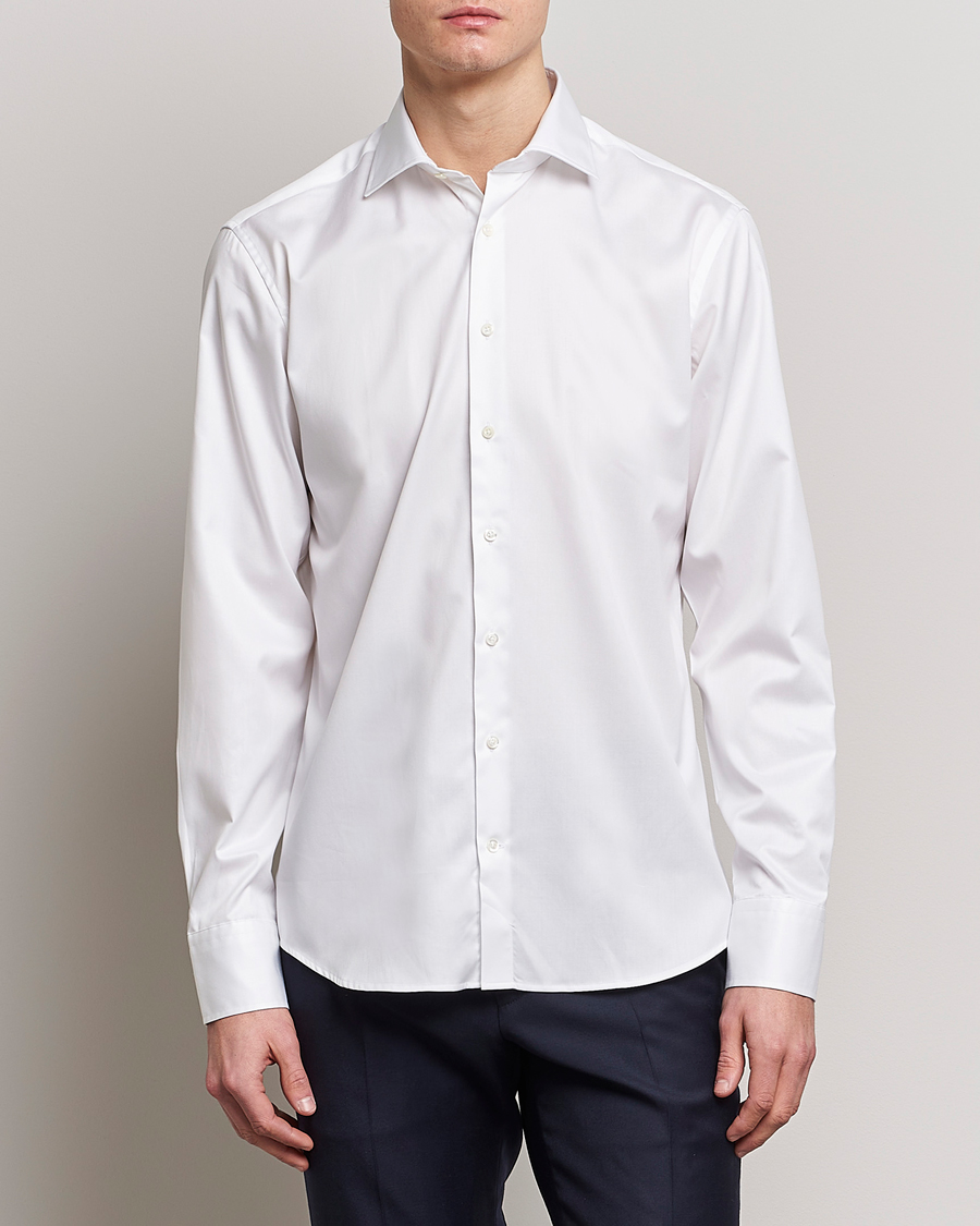 Herr | Businesskjortor | Stenströms | Slimline Twofold Stretch Shirt White