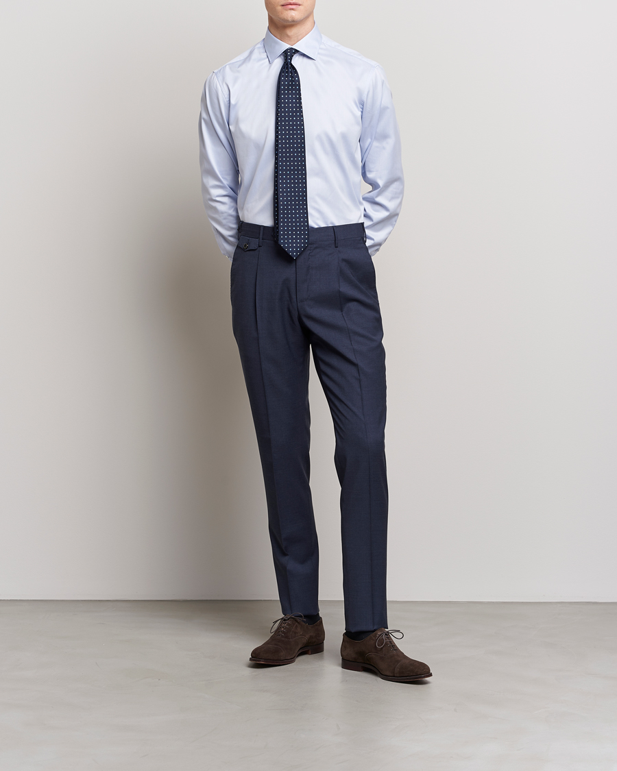 Herr | Formella | Stenströms | Fitted Body Twofold Stretch Shirt Light Blue