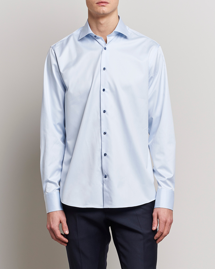 Herr | Skjortor | Stenströms | Fitted Body Contrast Twill Shirt Light Blue