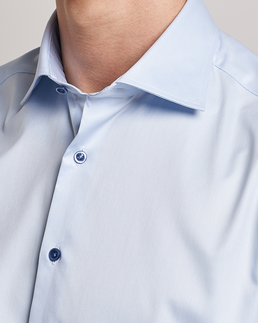 Herr | Skjortor | Stenströms | Fitted Body Contrast Twill Shirt Light Blue