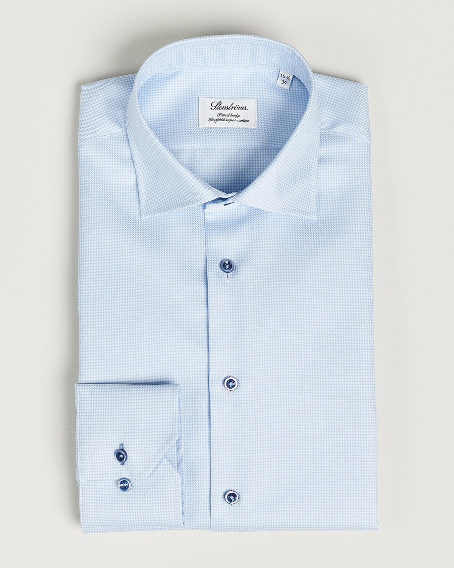 Herr |  | Stenströms | Fitted Body Contrast Shirt Light Blue
