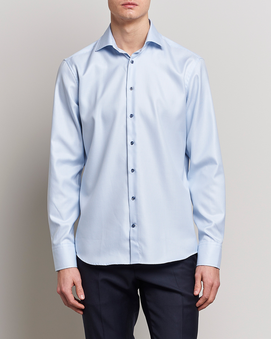 Herr |  | Stenströms | Fitted Body Contrast Shirt Light Blue