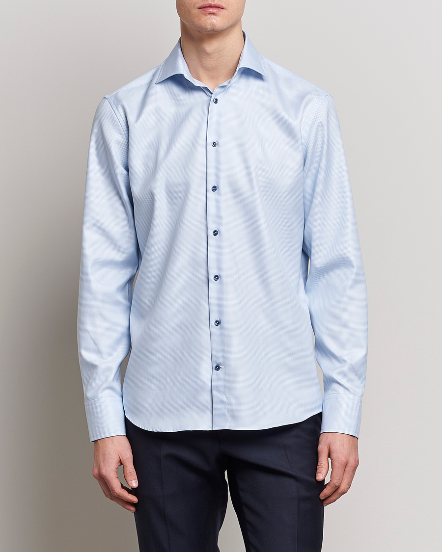 Herr | Businesskjortor | Stenströms | Fitted Body Contrast Shirt Light Blue