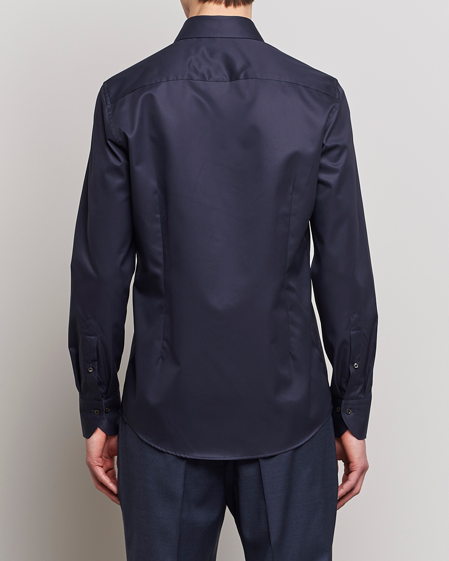 Herr | Skjortor | Stenströms | Slimline Extreme Cut Away Shirt Navy