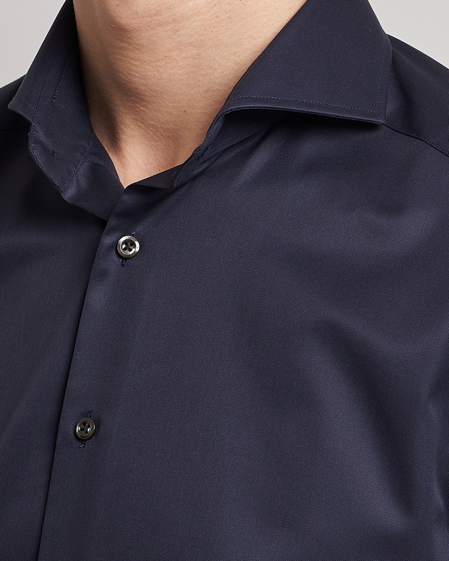 Herr | Skjortor | Stenströms | Slimline Extreme Cut Away Shirt Navy