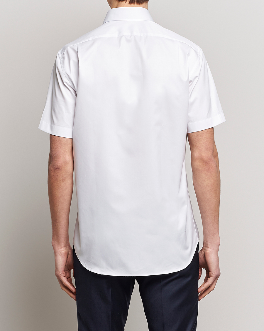 Herr | Skjortor | Stenströms | Fitted Body Short Sleeve Twill Shirt White