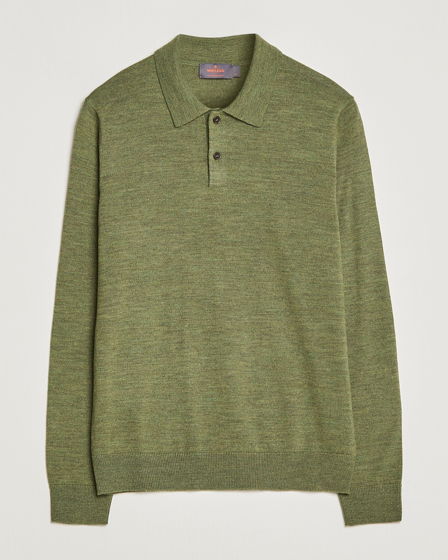 Herr | Tröjor | Morris | Merino Knitted Polo Olive