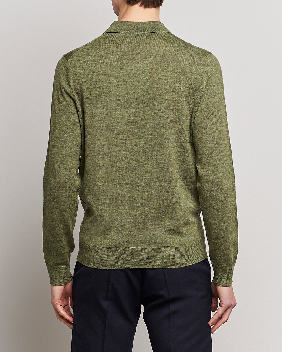 Herr | Tröjor | Morris | Merino Knitted Polo Olive