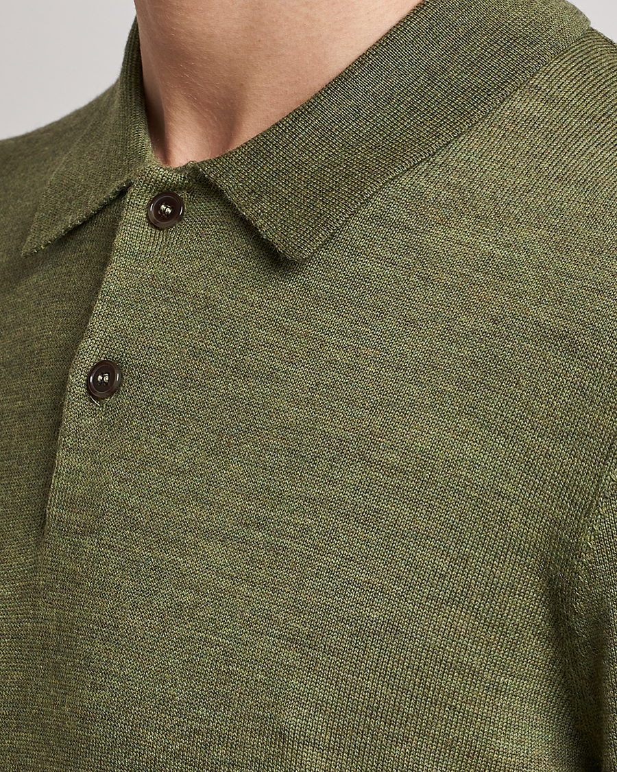 Herr | Tröjor | Morris | Merino Knitted Polo Olive