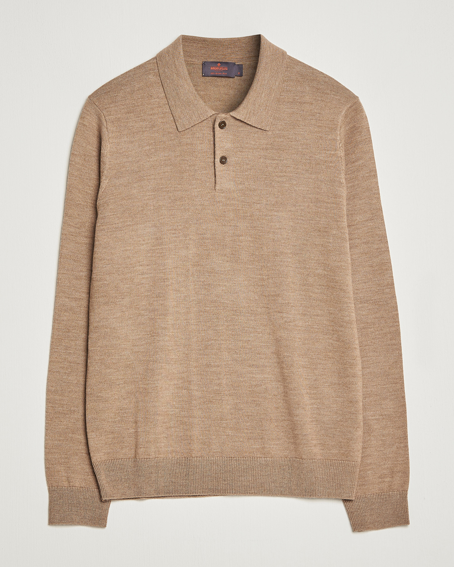Herr | Tröjor | Morris | Merino Knitted Polo Khaki