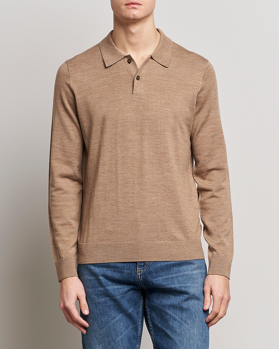 Herr | Tröjor | Morris | Merino Knitted Polo Khaki