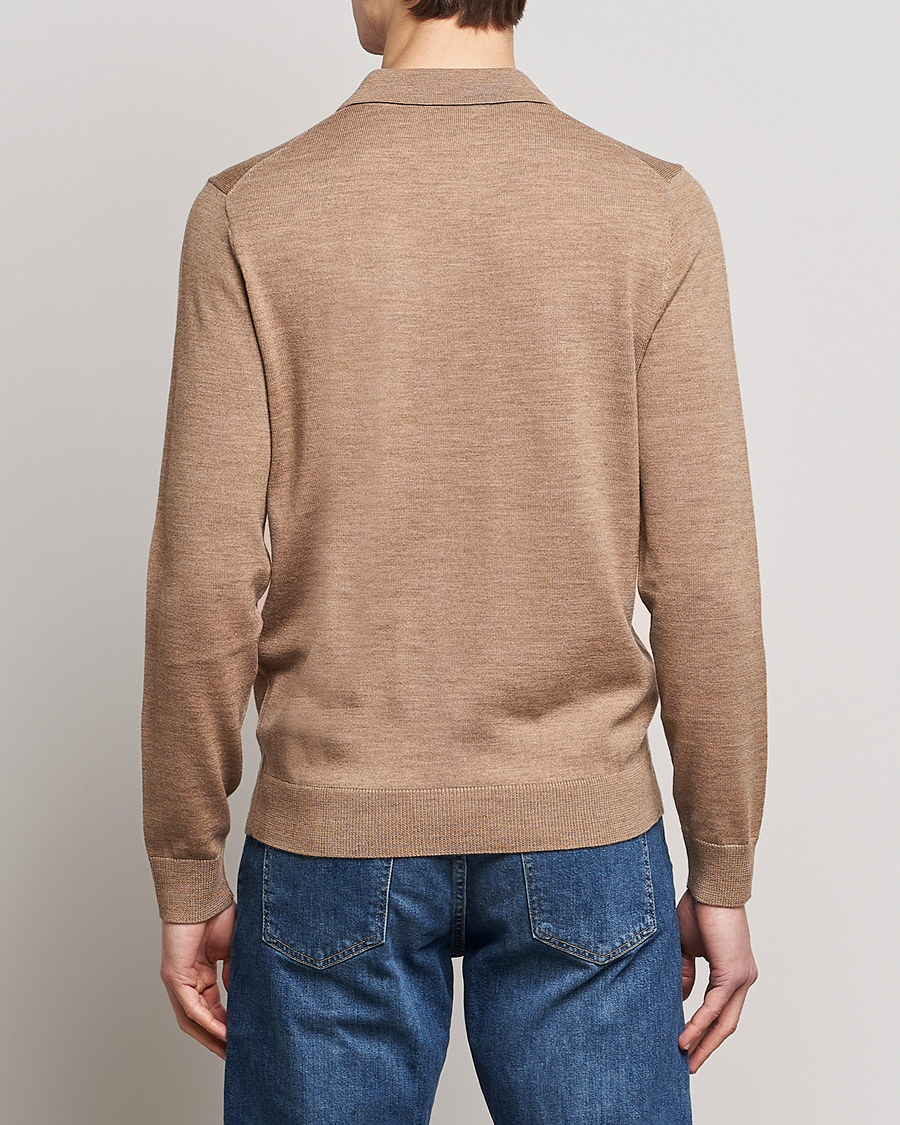 Herr | Tröjor | Morris | Merino Knitted Polo Khaki