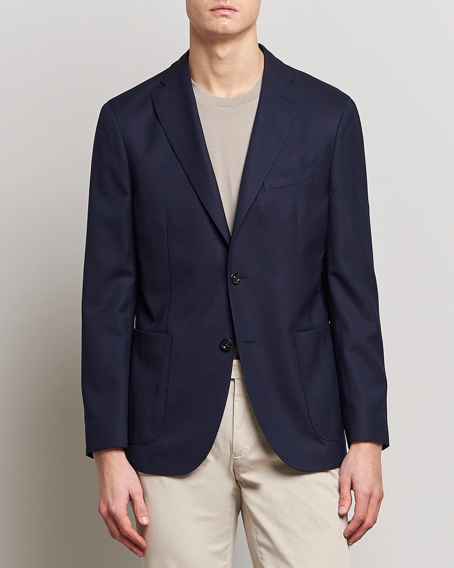 Herr | Italian Department | Boglioli | K Jacket Wool Hopsack Classic Blazer Navy