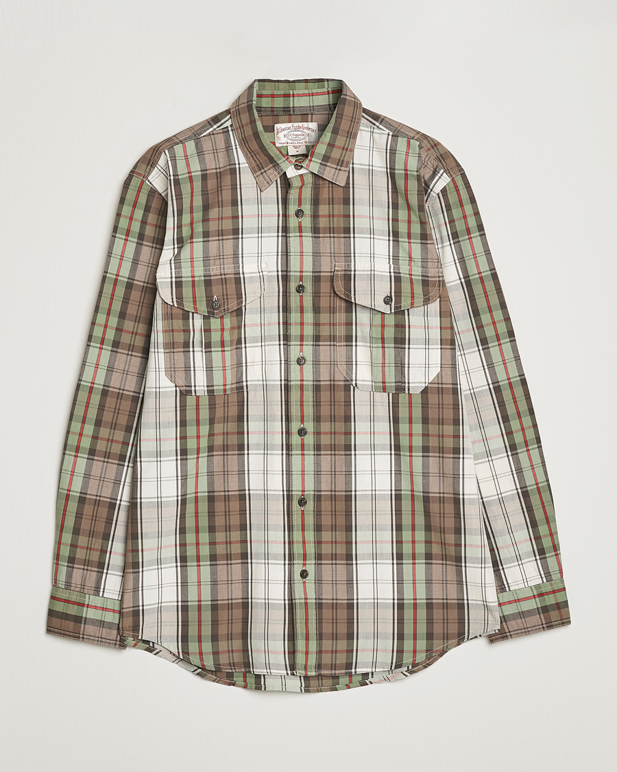 Herr | Skjortor | Filson | Washed Feather Cloth Shirt Sage/Olive Plaid