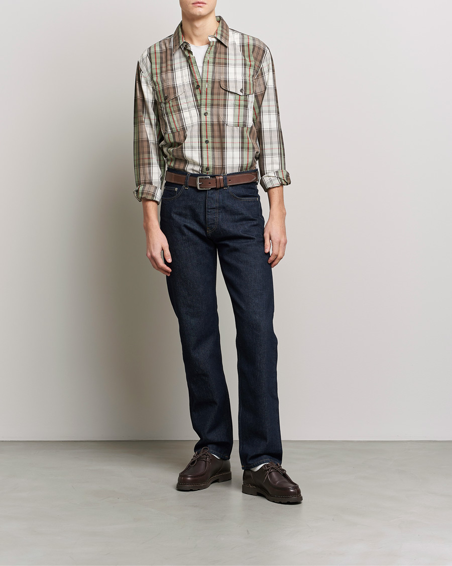 Herr | Skjortor | Filson | Washed Feather Cloth Shirt Sage/Olive Plaid