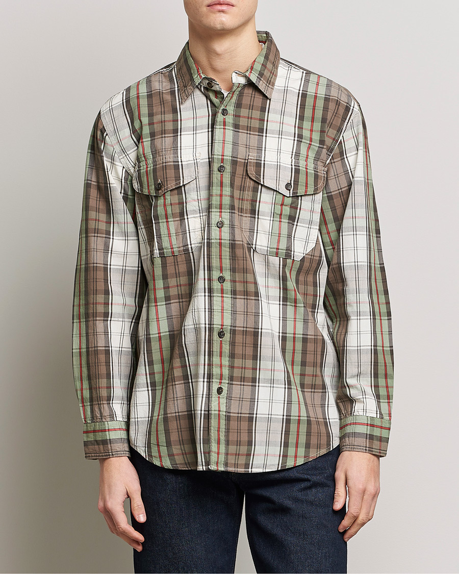 Herr | Skjortor | Filson | Washed Feather Cloth Shirt Sage/Olive Plaid