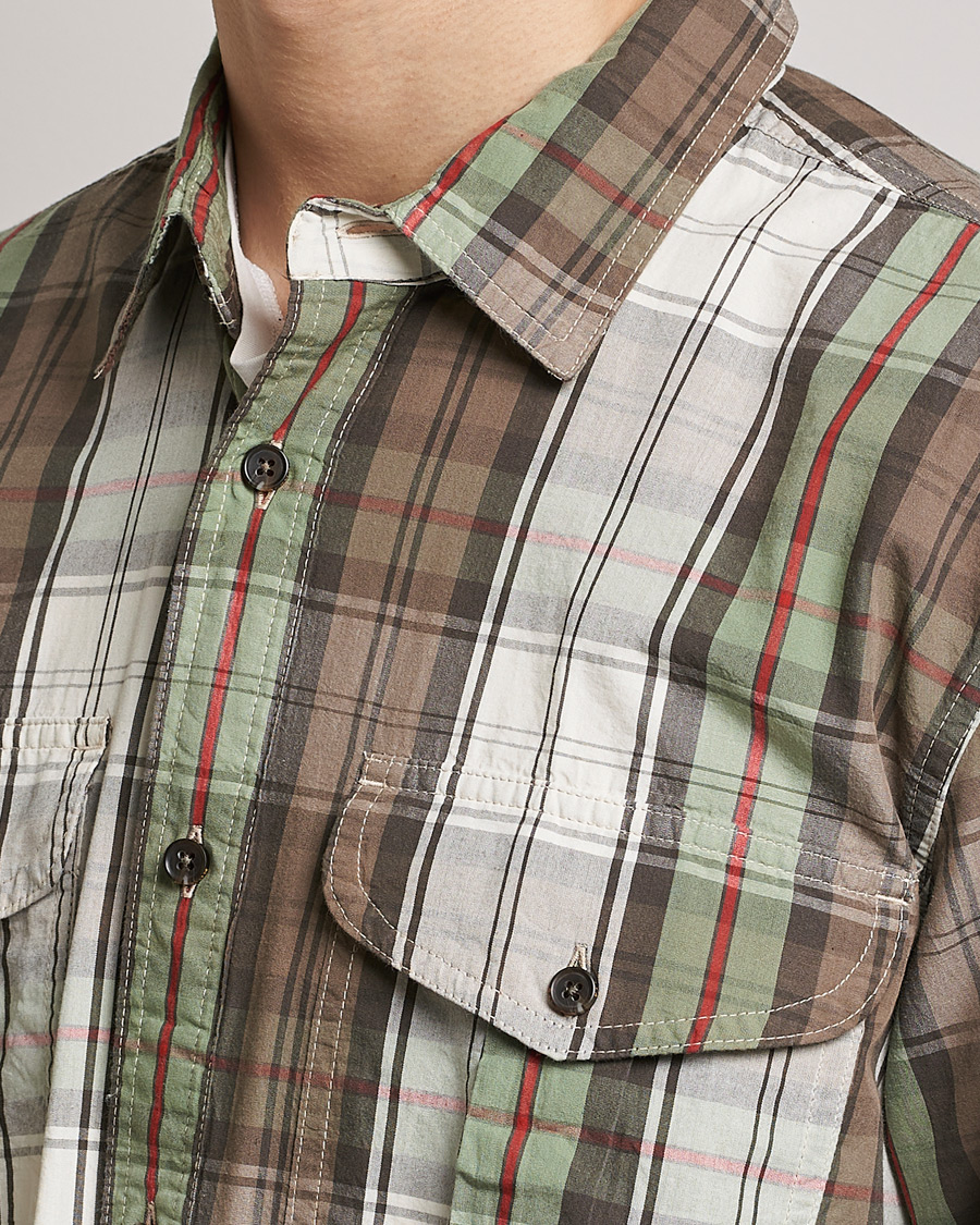 Herr | Skjortor | Filson | Washed Feather Cloth Shirt Sage/Olive Plaid