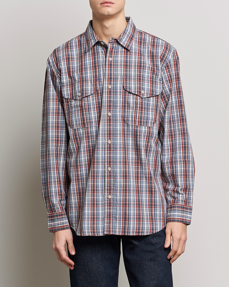 Herr | Skjortor | Filson | Washed Feather Cloth Shirt Navy/Iron/Ivory