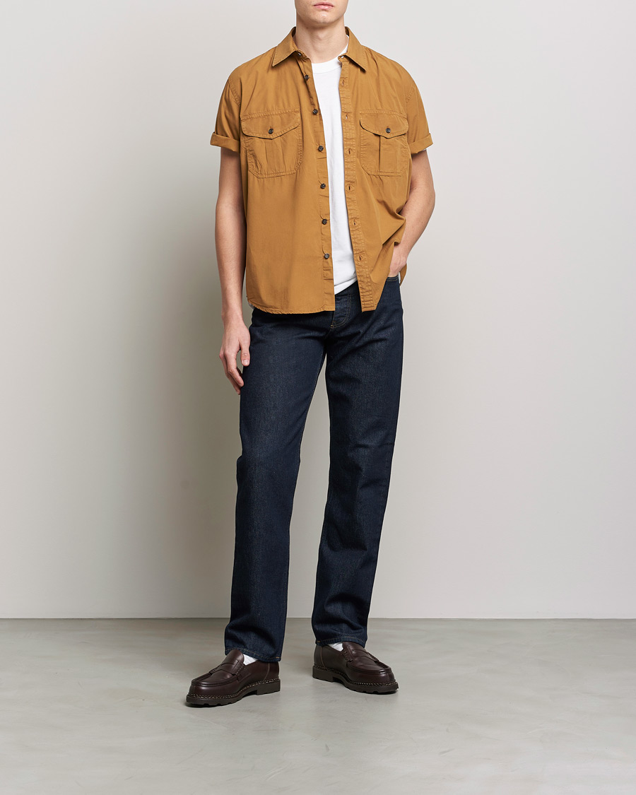 Herr | Skjortor | Filson | Washed Feather Cloth Short Sleeve Shirt Gold Ochre