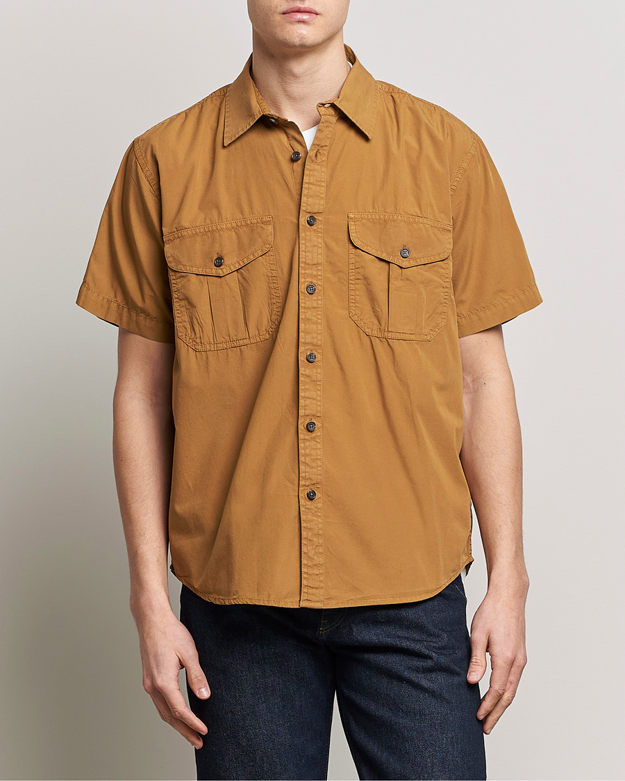 Herr | Skjortor | Filson | Washed Feather Cloth Short Sleeve Shirt Gold Ochre