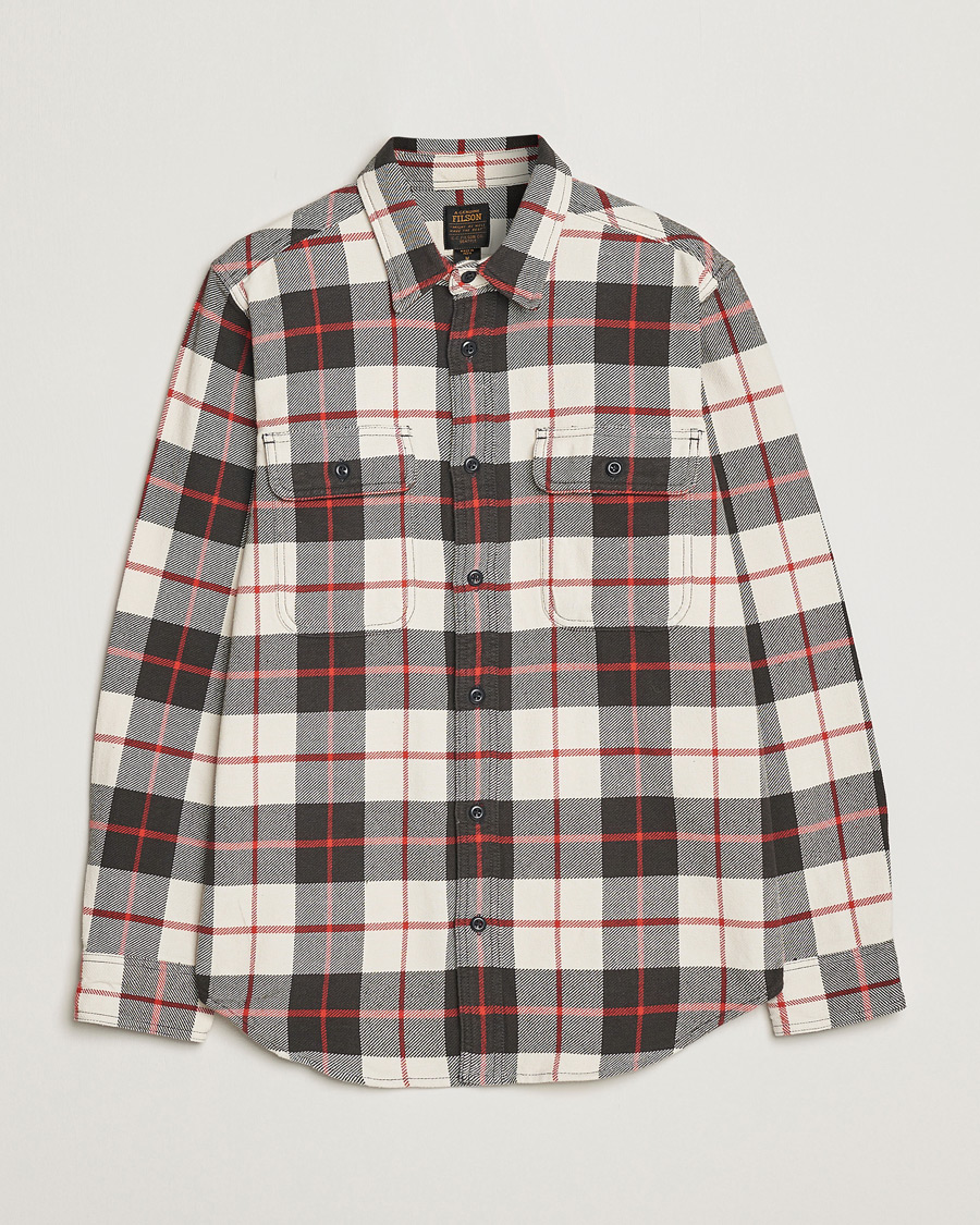 Herr | Skjortor | Filson | Vintage Flannel Work Shirt Natural/Charcoal