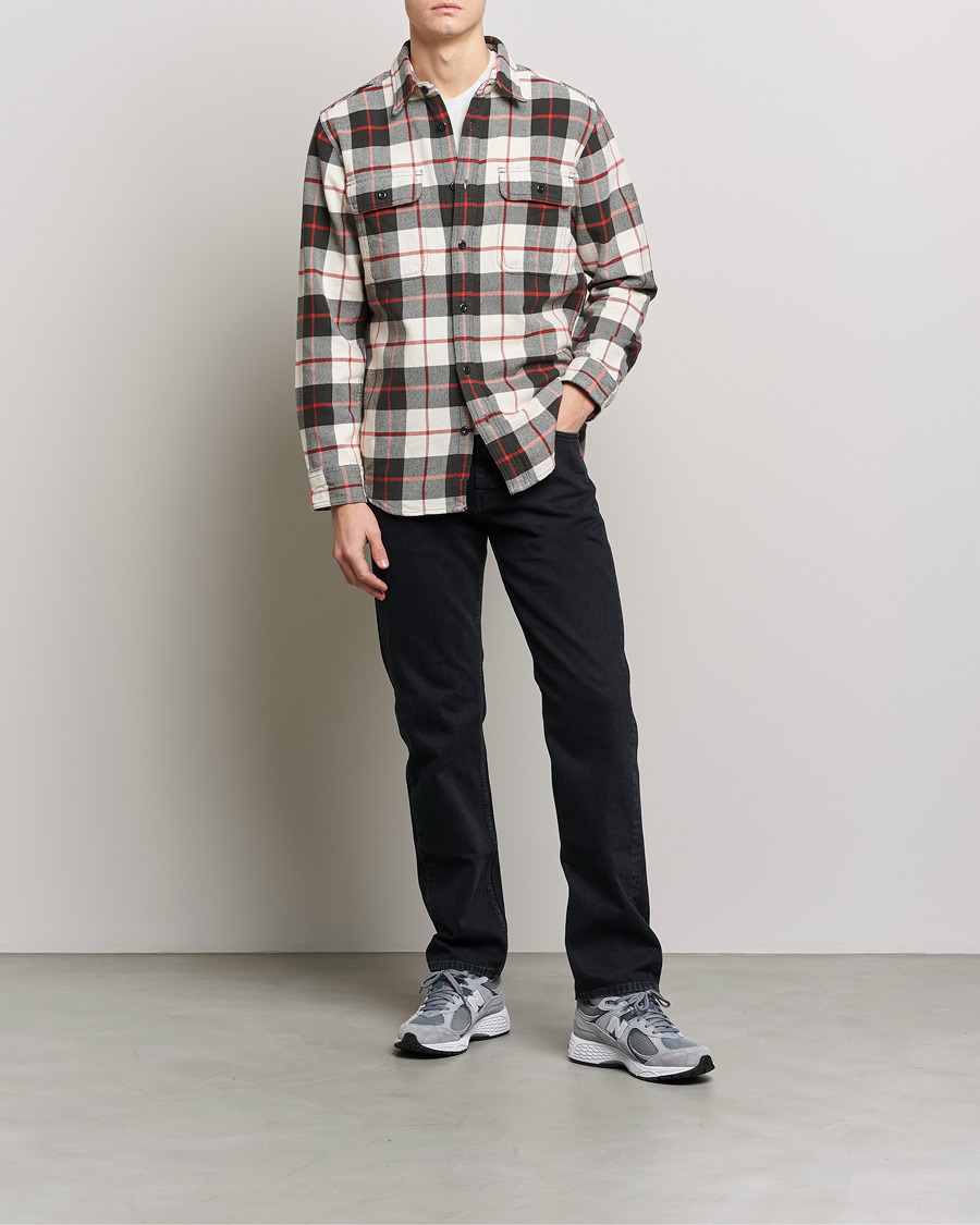 Herr | Skjortor | Filson | Vintage Flannel Work Shirt Natural/Charcoal