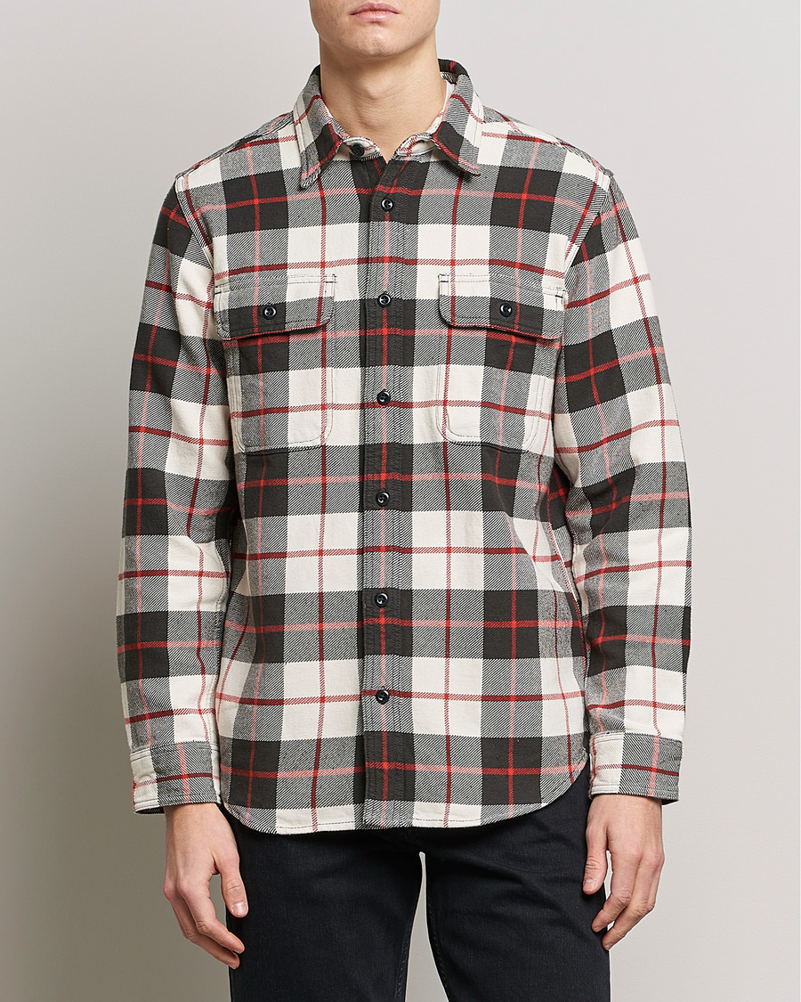 Herr | Skjortor | Filson | Vintage Flannel Work Shirt Natural/Charcoal