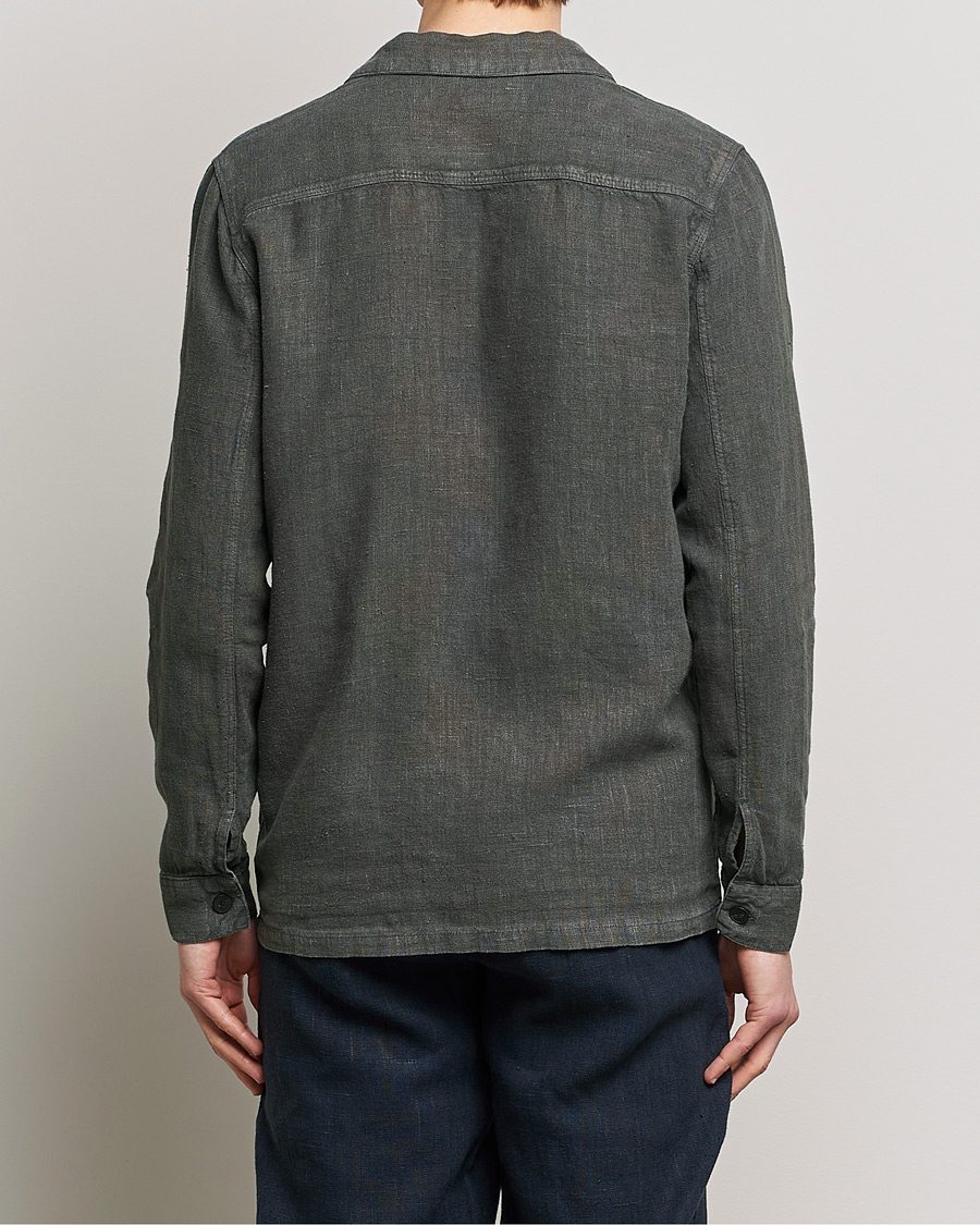 Herr | Skjortor | A Day's March | Bangher Linen Overshirt Olive