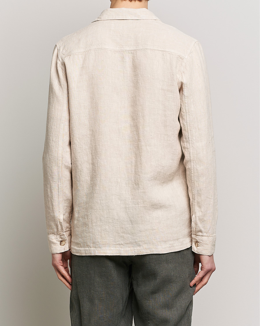 Herr | Skjortor | A Day's March | Bangher Linen Overshirt Oyster